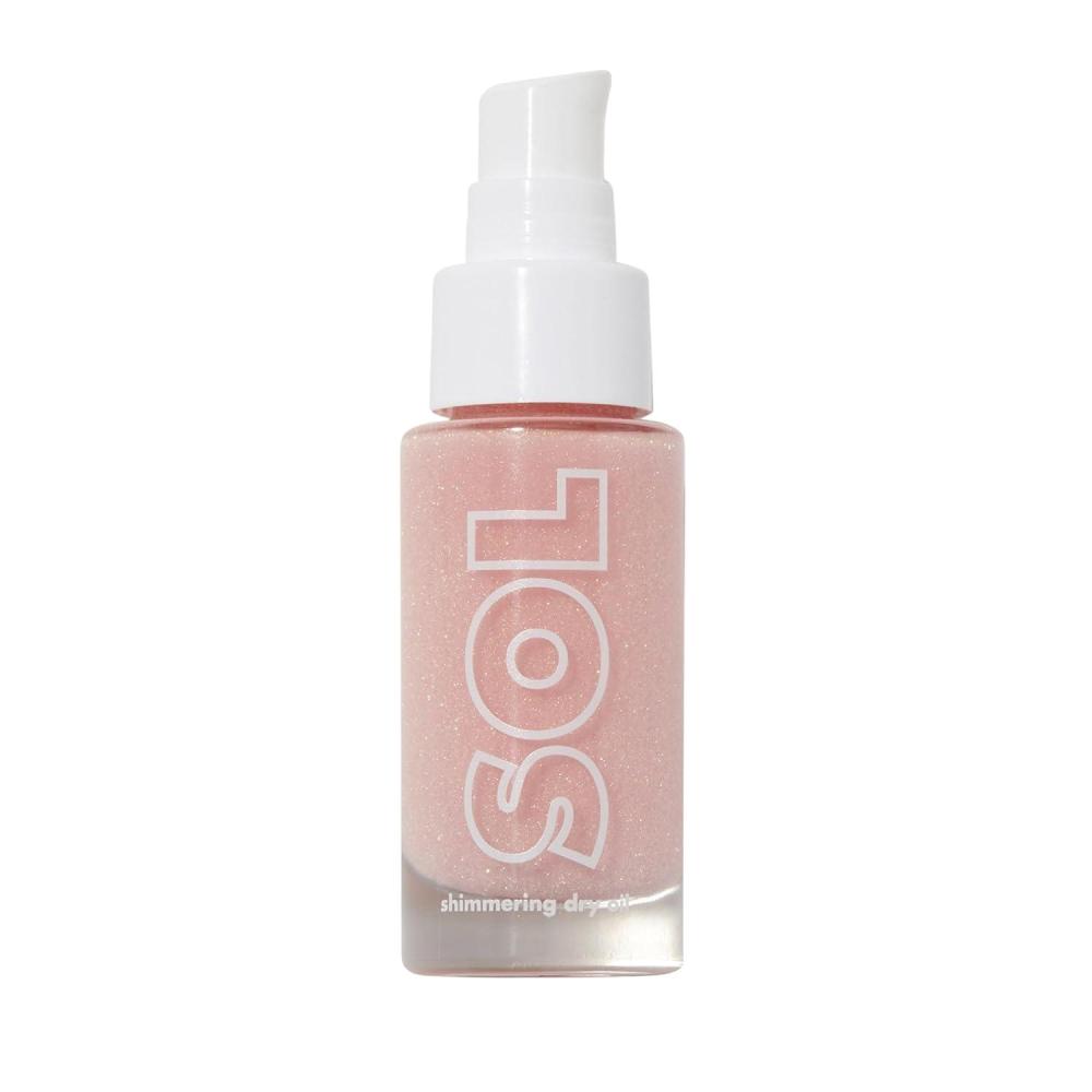 imageColourPop SOL Mini Shimmering Dry Oil  Body Oil Infused with Coconut Argan ampamp Marula Oils  RadianceBoosting Body Care  Nourishes Skin and Leaves a Luminous Finish  Pink Champagne 088 fl oz