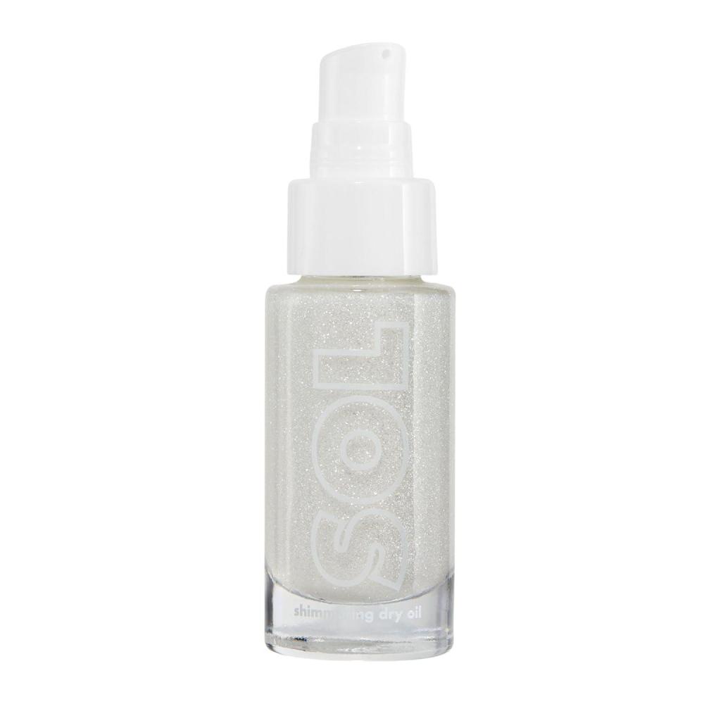 imageColourPop SOL Mini Shimmering Dry Oil  Body Oil Infused with Coconut Argan ampamp Marula Oils  RadianceBoosting Body Care  Nourishes Skin and Leaves a Luminous Finish  Sterling Silver 088 fl oz