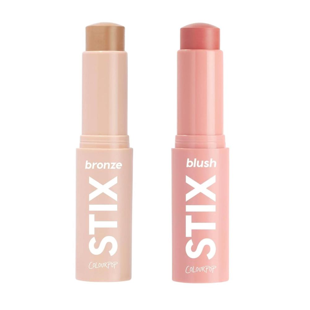imageColourPop Bronzer ampamp Blush Duo  Cream Bronzer Stick Laguna Beach 028 oz  Blush Stix 258 028 oz Buildable Blendable Natural Finish for Cheeks ampamp Contour