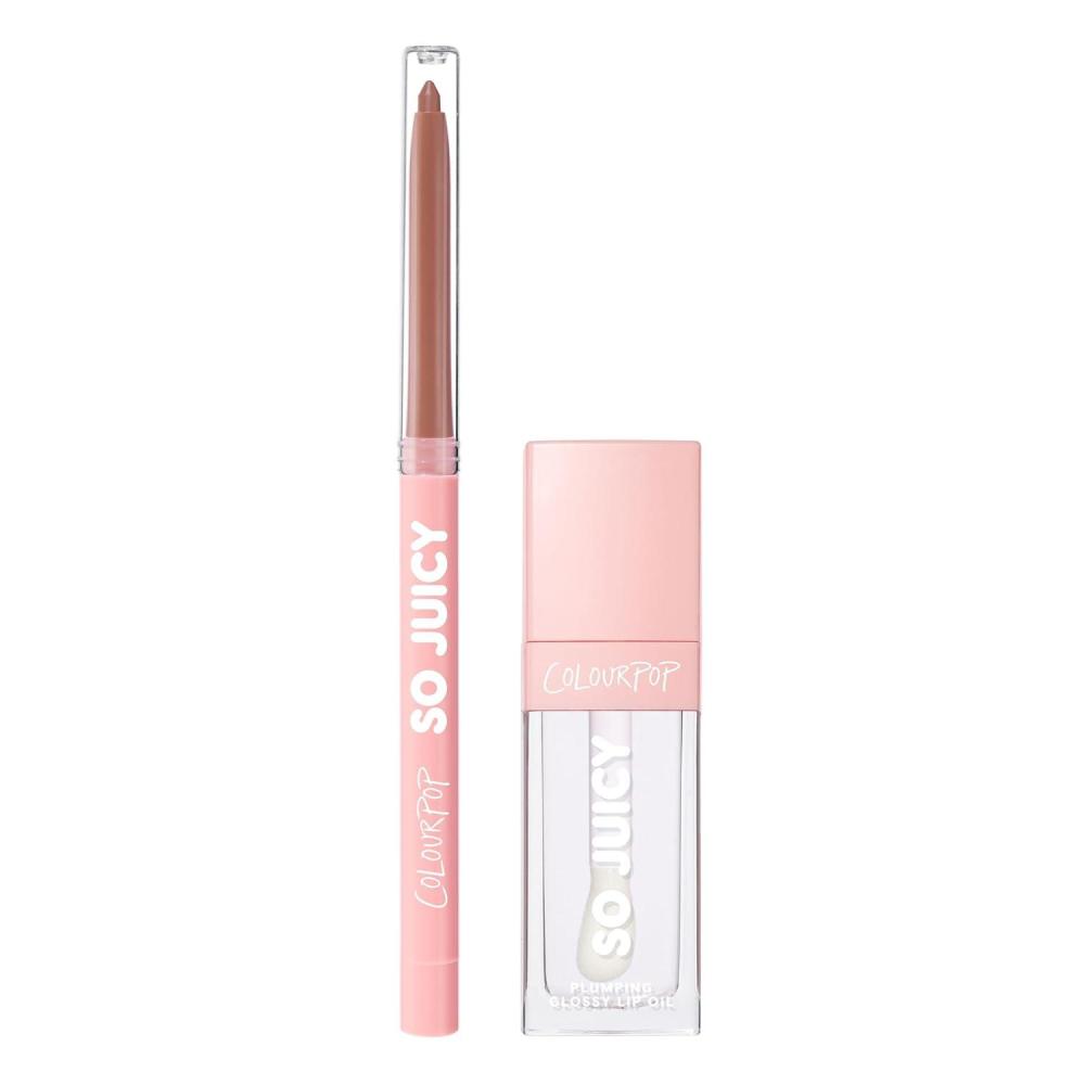 imageColourPop Double the Juiciness Plumping Lip Liner ampamp Oil Duo  NonSticky Lip Oil ampamp Liner to Plump Define ampamp Add Shine  Includes Shades Tease ampamp Lychee Jelly 2 Count