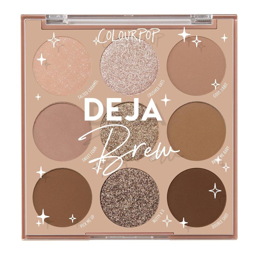 imageColourPop Going Coconuts Eyeshadow Palette  CoolToned Neutral Eyeshadow Palette with UltraVelvety and Silky Finishes  HighPigment Eye Makeup with a LongWearing Formula 03 ozDeja Brew