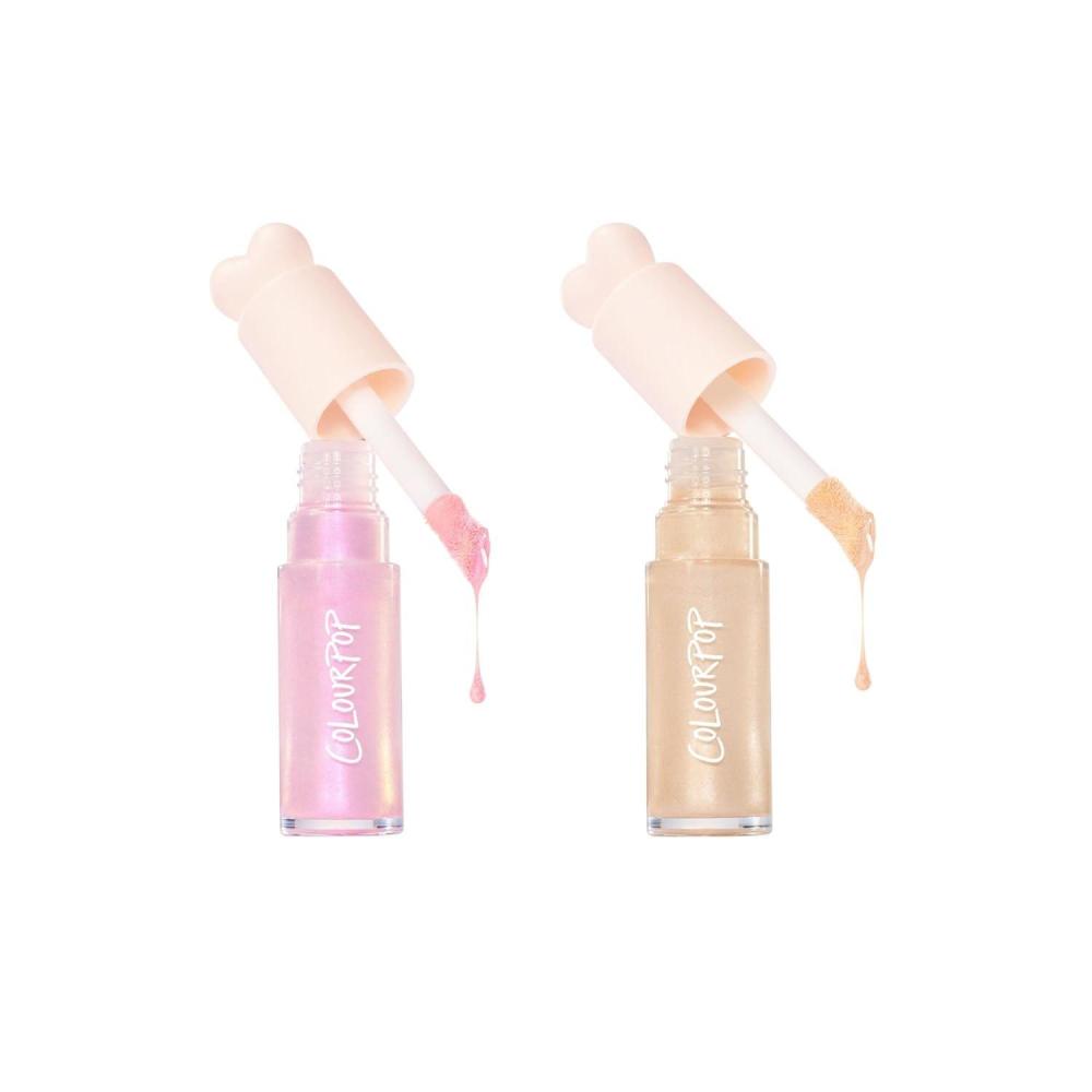 imageColourPop Highlight Bundle  HiLite Dewy Liquid Highlighter in Pink Pony 038 oz ampamp Sugar Donut 038 oz UltraReflective Face ampamp Body Illuminators with Hydrating Hyaluronic Acid ampamp Niacinamide