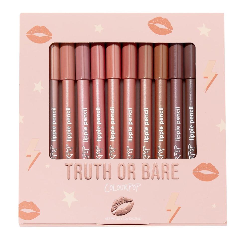 imageColourPop Lippie Lip Pencil Vault  10 HighPigment LongLasting ampamp Sharpenable Lip Liners with HighImpact Color  Vegan Cream Formula with Precise Application  Truth or Bare 004 ozTruth or Bare