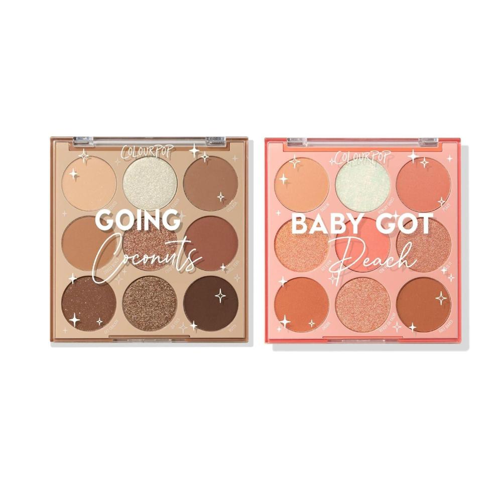 imageColourPop Neutrals Palette Bundle  HighPigment Eye Makeup with Matte Metallic and Glitter Finishes  Baby Got Peach Shadow Palette 03 oz ampamp Going Coconuts Eyeshadow Palette 03 oz