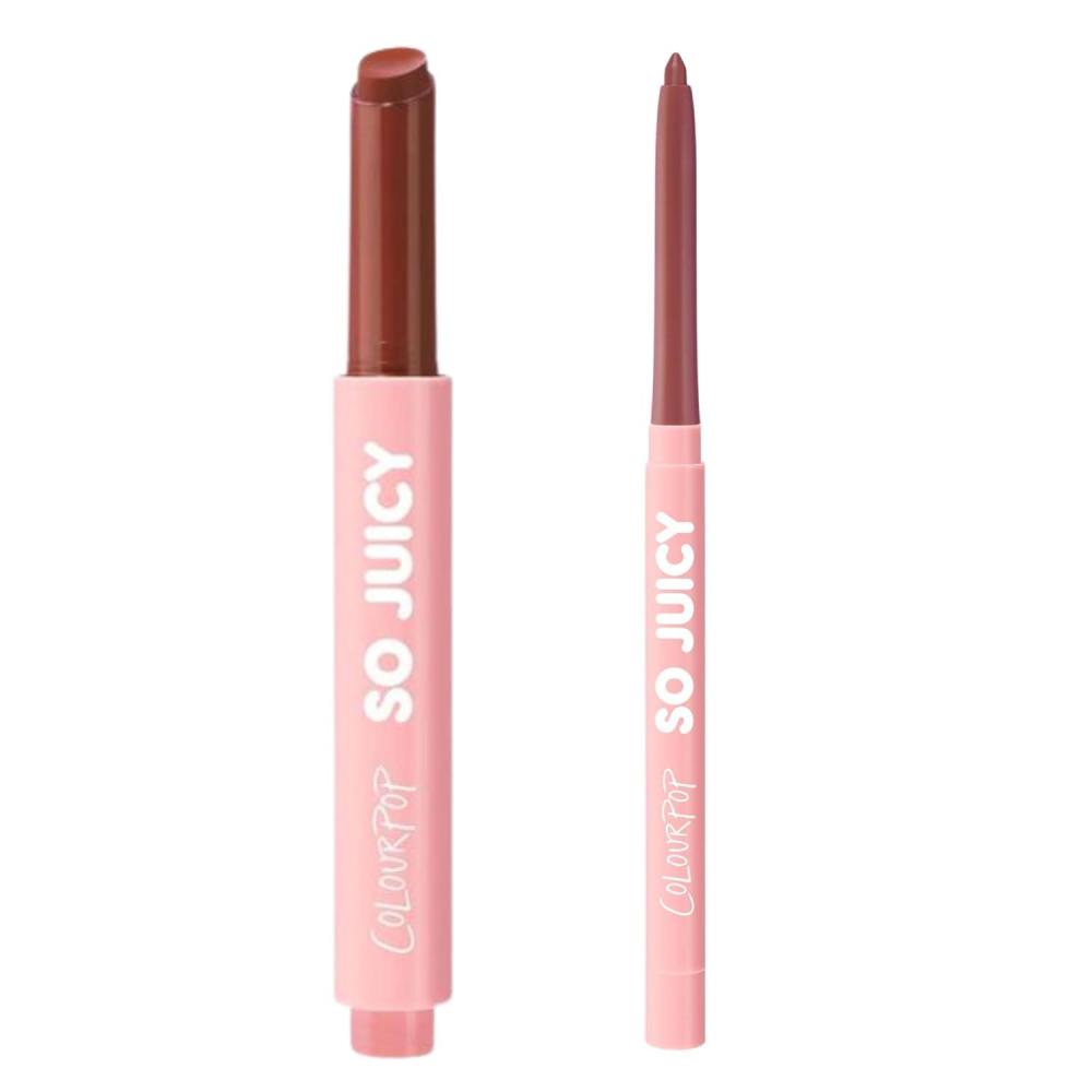 imageColourPop So Juicy Plumping Lip Gloss Balm PSL 007 oz  So Juicy Plumping Lip Liner Group Chat 001 oz Hydrating NonSticky PeptideFueled Color ampamp Shin