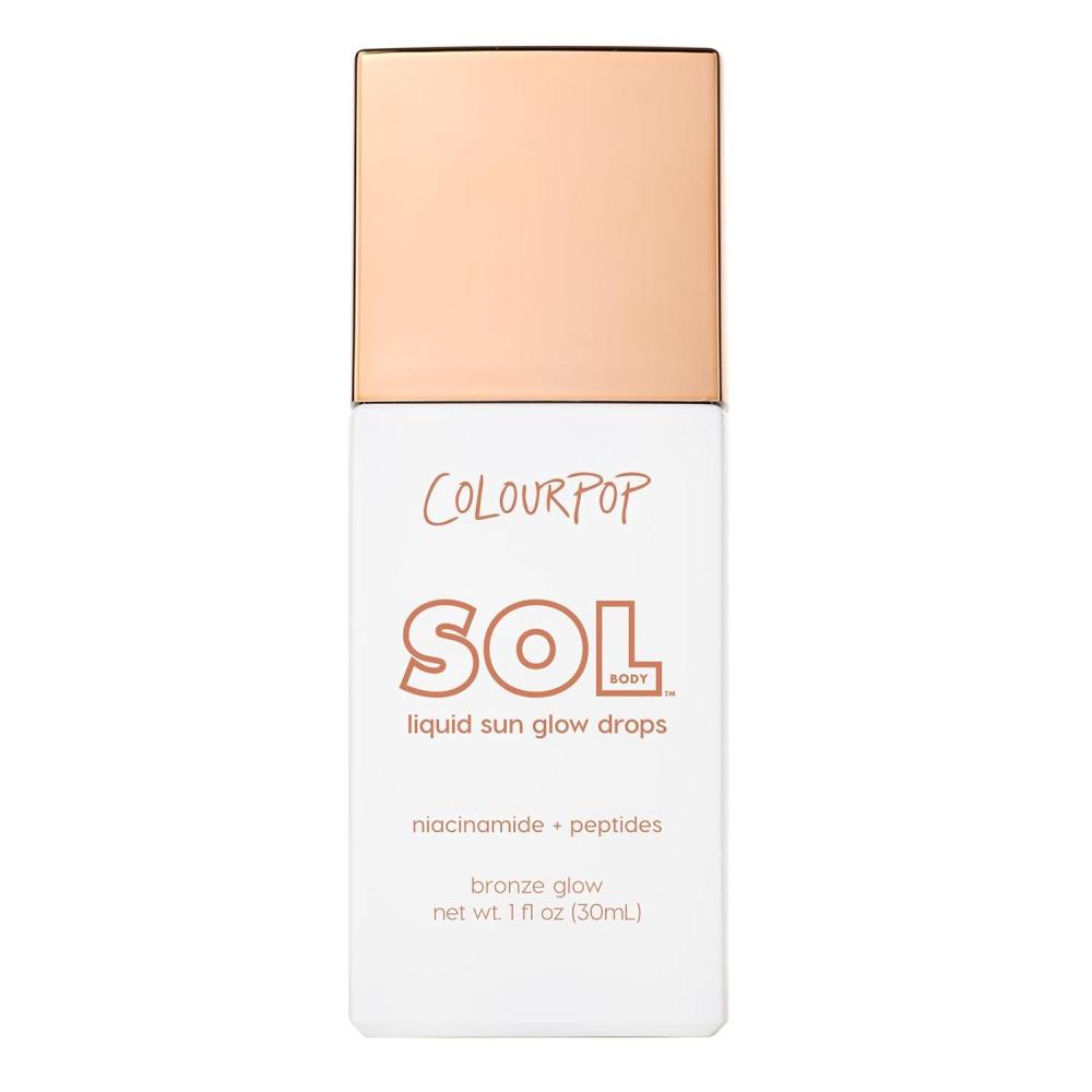 imageColourPop Sol Liquid Sun Glow Drops  Buildable Face ampamp Body Bronzer Drops  Glowy Summer Makeup Enriched with Niacinamide ampamp Peptides for Radiant HealthyLooking Skin 111 oz