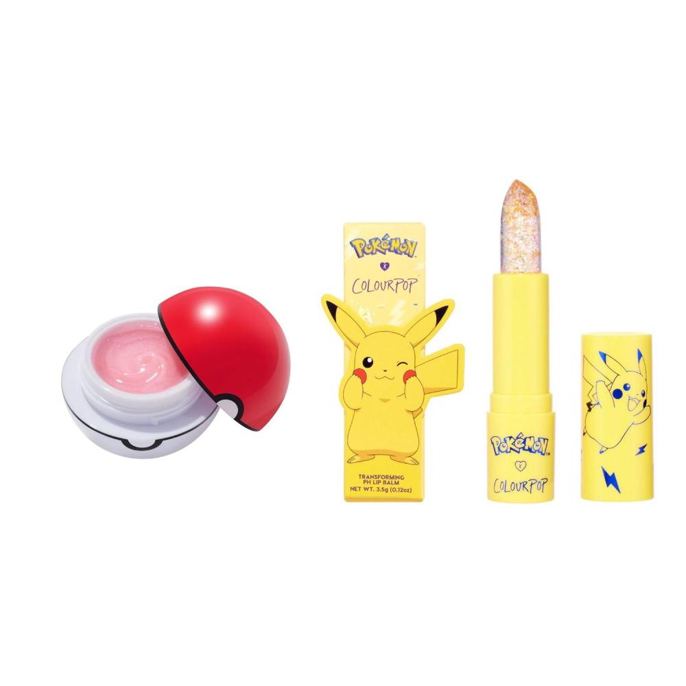 imageColourPop x Pokmon Lip Bundle  Youre a Catch LeaveOn Lip Treatment  Berry ampamp Colorchanging Lip Balm  Thunderbolt 2 Count 007 oz and 012 oz