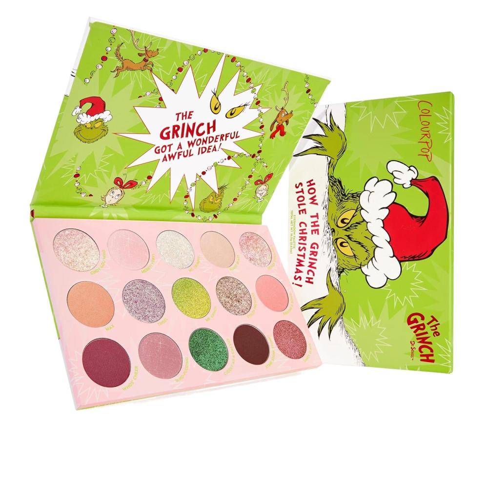 imageColourPop x The Grinch How The Grinch Stole Christmas Eyeshadow Palette  Limited Edition 15 Pan Eye Makeup Palette with 5 Buildable ampamp Blendable Finishes  HighPigment Long Lasting Formula 063 oz