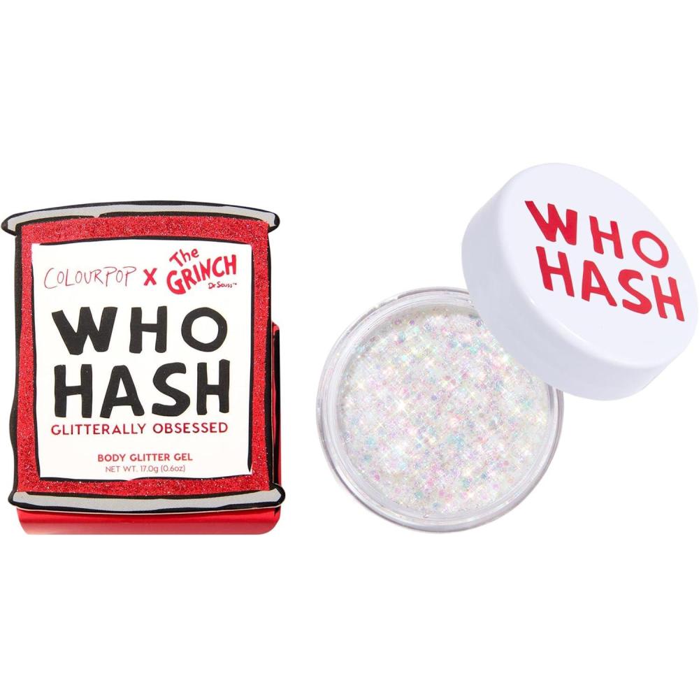 imageColourPop x The Grinch WhoHash Gliterally Obsessed Iridescent Body Glitter Gel  Limited Edition Glitter Makeup for Hair Face ampamp Body  Holiday Makeup MustHave 06 oz
