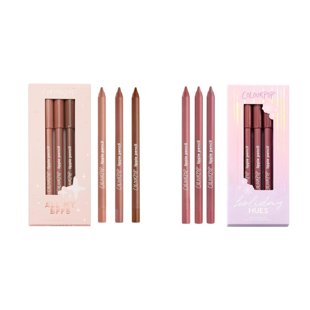 imageColourpop Lippie Pencil Bundle All My BFFs ampamp Holiday Hues 3 Count Each 6 total LongWearing Creamy ampamp Sharpenable Lip Liners in Bestselling Nude Shades