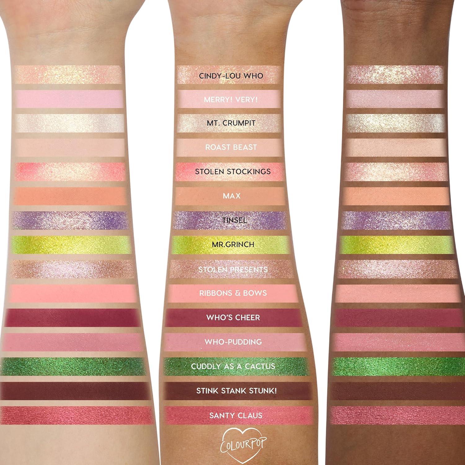 imageColourPop Berry Bold Holiday Set The Grinch Eyeshadow Palette 15 shades 063 oz Berry Grinchy Lip Kit 2 ct HighPigment Eye ampamp Lip Duo for Vibrant Holiday Makeup Looks