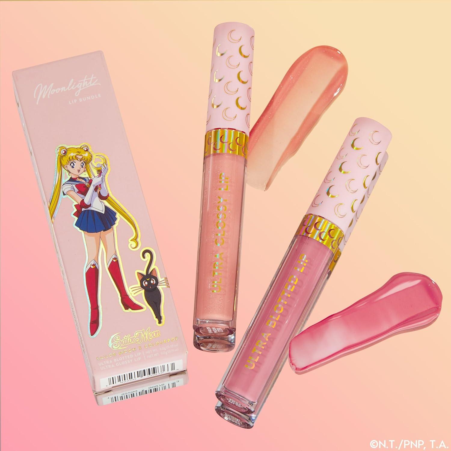 imageColourPop x Sailor Moon Ultra Lip Set HighShine NonSticky ampamp Hydrating Pink Lip Gloss ampamp Diffused Matte Lipstick Set with a Flexible Paddle Applicator Daylight 2 CountMoonlight