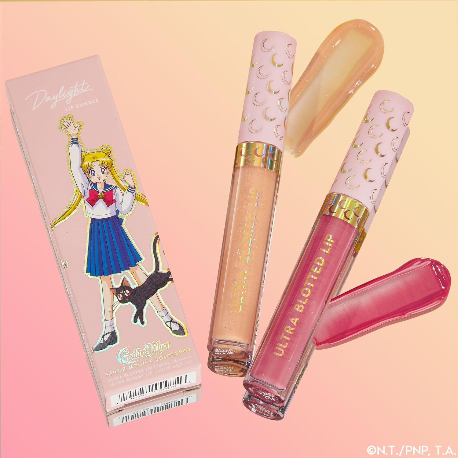 imageColourPop x Sailor Moon Ultra Lip Set HighShine NonSticky ampamp Hydrating Pink Lip Gloss ampamp Diffused Matte Lipstick Set with a Flexible Paddle Applicator Daylight 2 CountPink