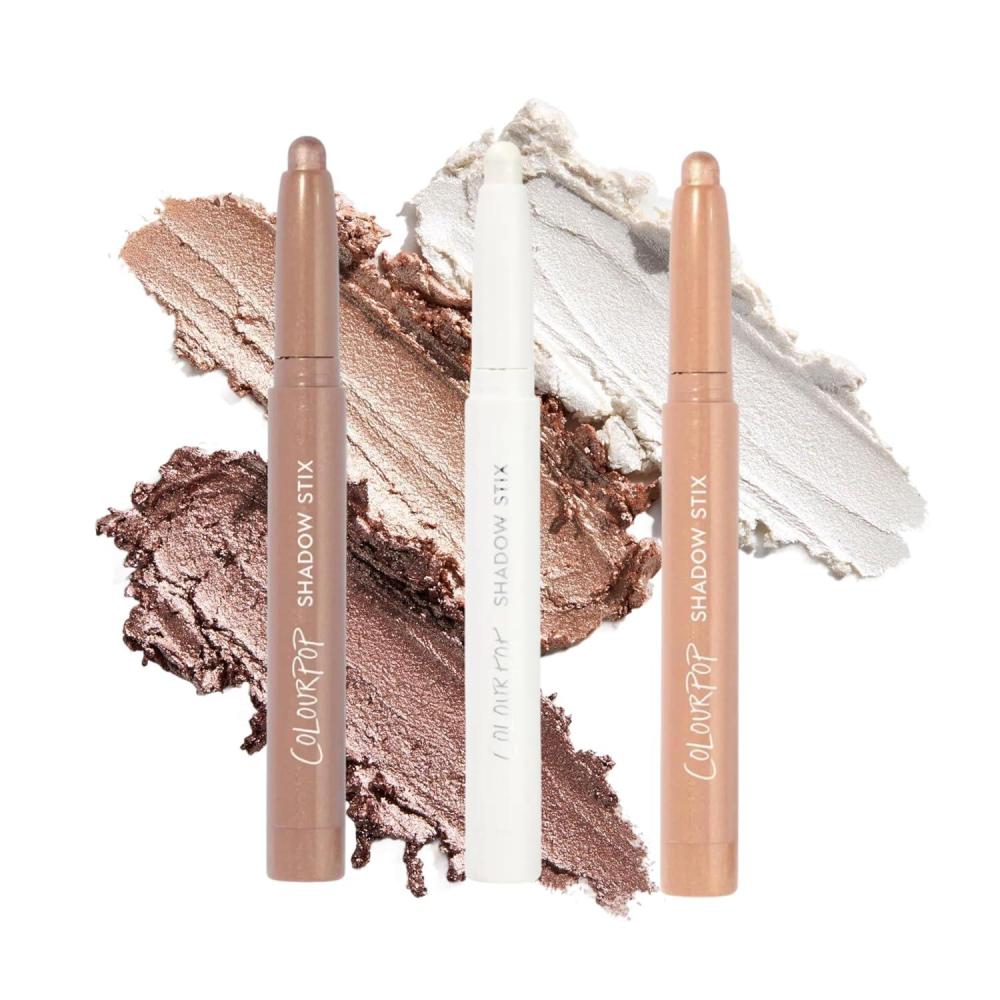 image:imageColourPop Shadow Stix Cream Eyeshadow Stick with LongLasting Color MultiUse Cream Makeup with a BuiltIn Sharpener amp Precise Tip for Easy Application Bare With Me 005 ozMetallic Neutrals