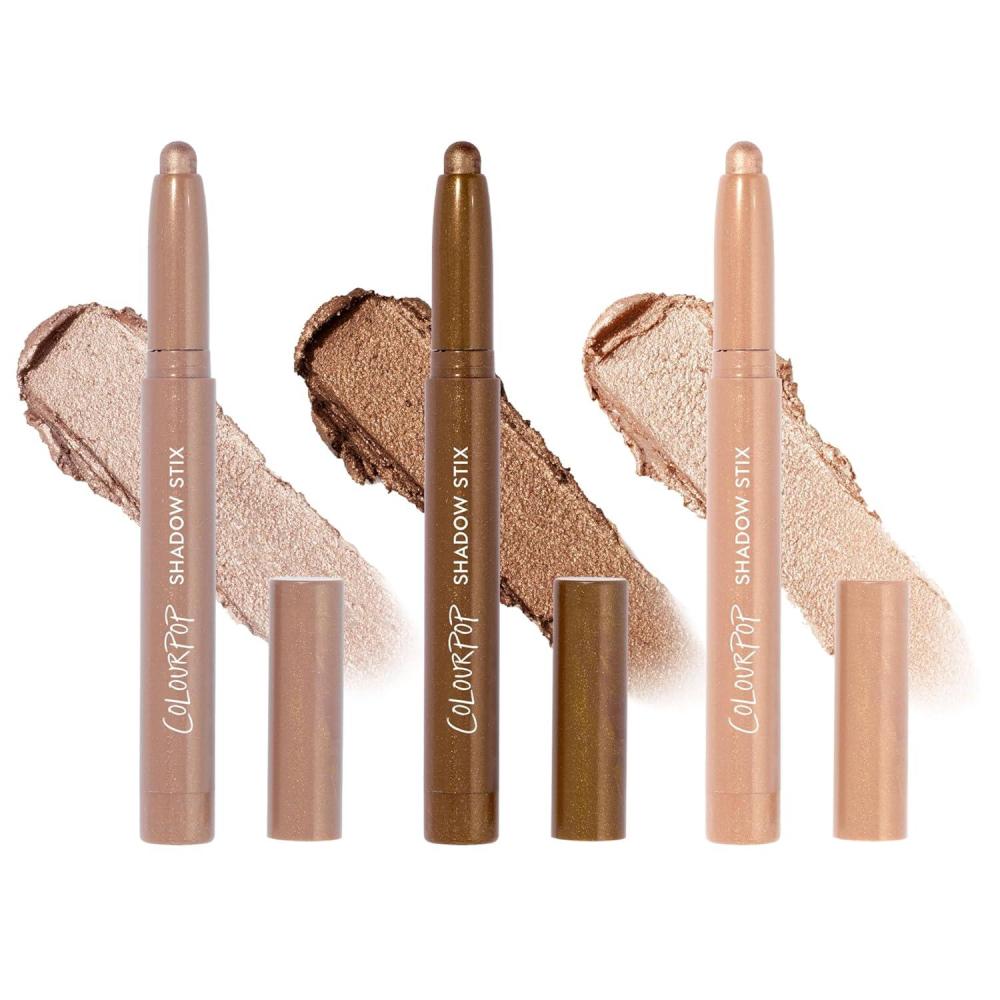 image:imageColourPop Sparkling Neutrals Shadow Stix Makeup Kit Shimmer Eyeshadow Make Up Set Vegan amp CrueltyFree Cream Eyeshadow Sticks with HighPigment amp Metallic Finishes 3 CountSparkling Neutrals