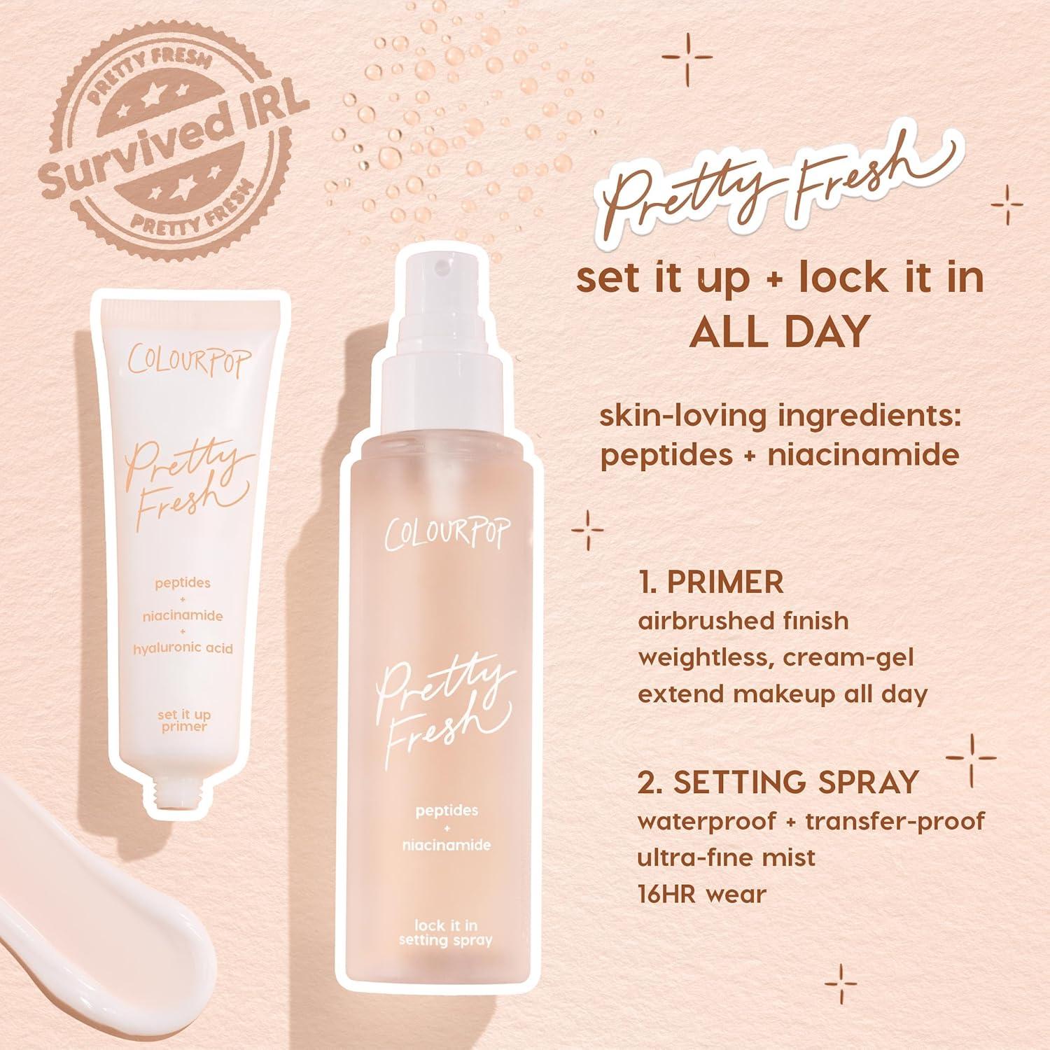 image:imageColourPop Pretty Fresh Airbrush Makeup Primer Hydrating GelCream Face Primer amp Pore Minimizer with Peptides Niacinamide amp Hyaluronic Acid Vegan amp CrueltyFree Set It Up 1 Fl Oz