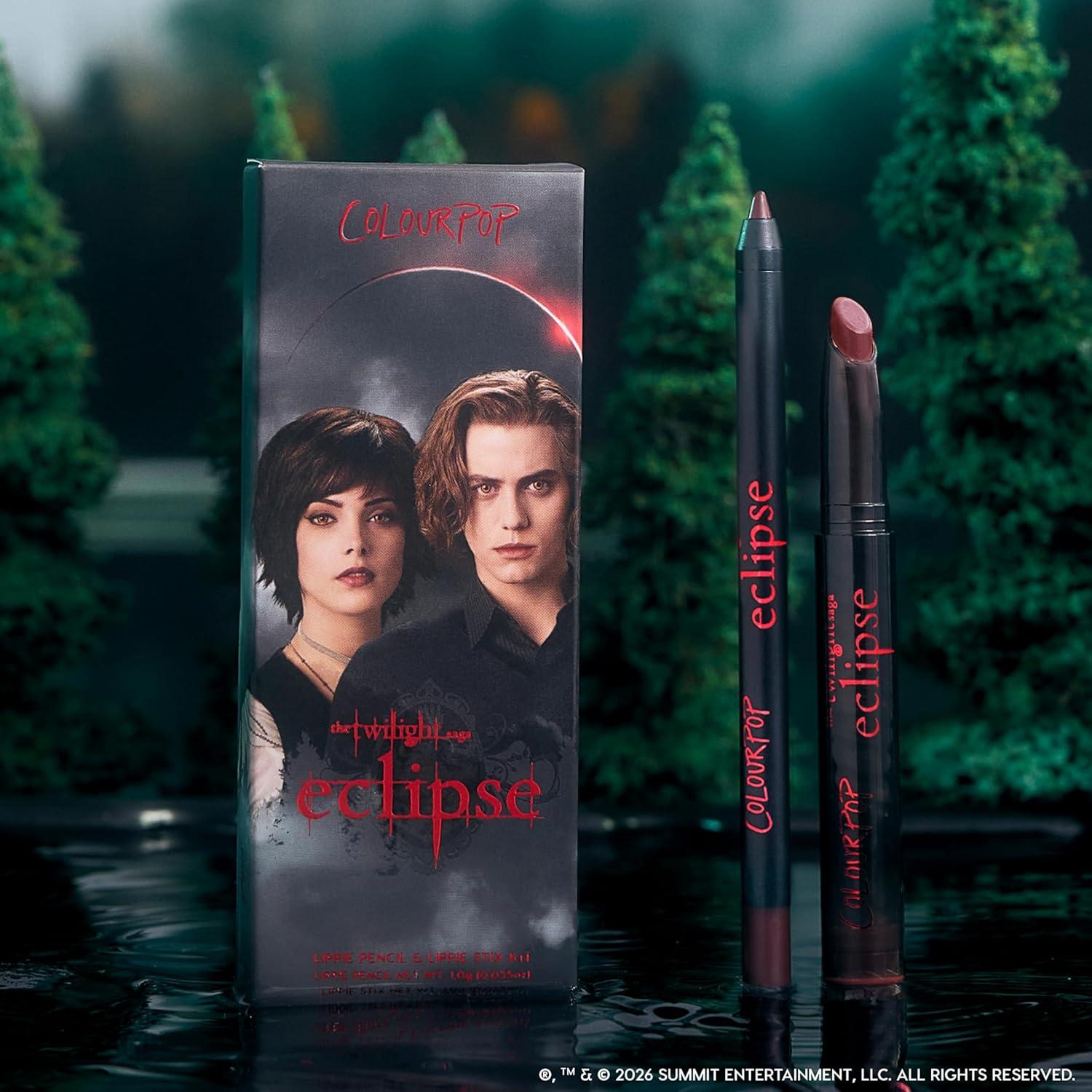 image:imageColourpop x The Twilight Saga Eclipse Lip Kit Warm Burgundy Brown Lip Combo with Lippie Stix Lipstick Lippie Pencil Long Lasting UltraPigmented Cream Finish New Love 2 Count