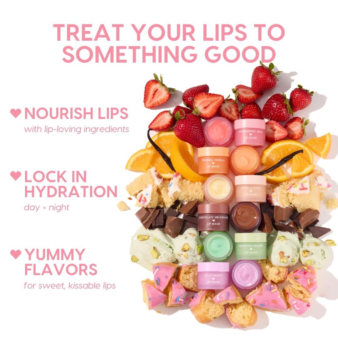 image:imageColourPop Fresh Kiss Lip Mask LeaveOn Lip Moisturizer amp Overnight Treatment Replenishes Dry Lips with Shea Butter amp Vitamin E Vanilla Cake 028 ozChocolate Milkshake