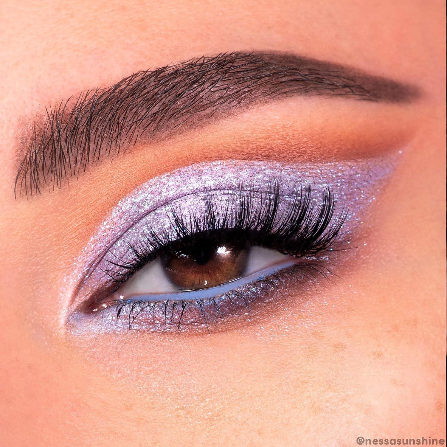image:imageColourPop Super Shock Shadow HighPigment CrmePowder Eye Makeup Single Glitter Eyeshadow with Zero Fallout and Unique Bouncy Texture Silver Taupe Eyeshadow I Heart This 007 ozMoon Daisy metallic baby blue with silver pinpoints