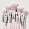 ColourPop Smoke ‘N Roses Brush Roll Face & Eye Brush Set – Face & Eye Makeup Brush Set – Made with Luxe Synthetic Vegan Bristles – Includes Holder (14 Count)(Stone Cold Set)
