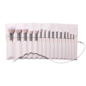 ColourPop Smoke ‘N Roses Brush Roll Face & Eye Brush Set – Face & Eye Makeup Brush Set – Made with Luxe Synthetic Vegan Bristles – Includes Holder (14 Count)(Stone Cold Set)