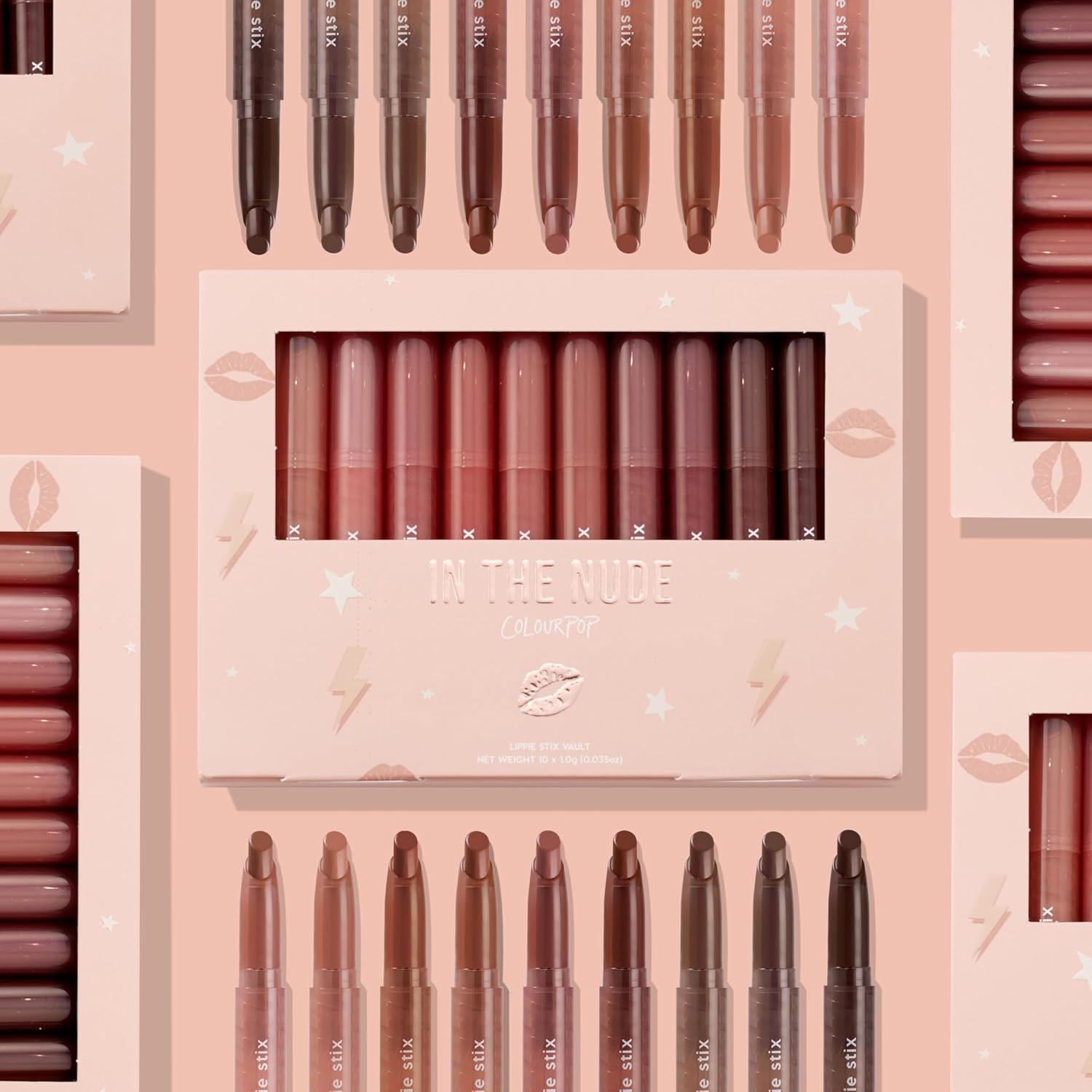 image:imageColourPop Lippie Stix Vault Includes 10 Nude Lipstick Shades in Matte Matte X Crme and Blur Finishes Infused with a Nourishing NonDrying Formula In The Nude 305 ozIn the Nude
