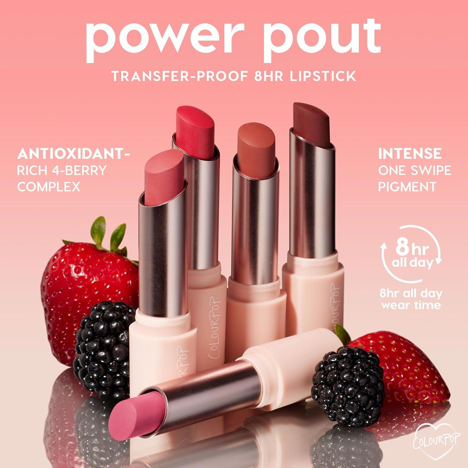 image:imageColourPop PowerPout Matte Lipstick TransferProof Lip Makeup with 8HR Wear UltraPigmented Formula amp Comfortable NonDrying Matte Finish Party Hour 011 ozParty Hour