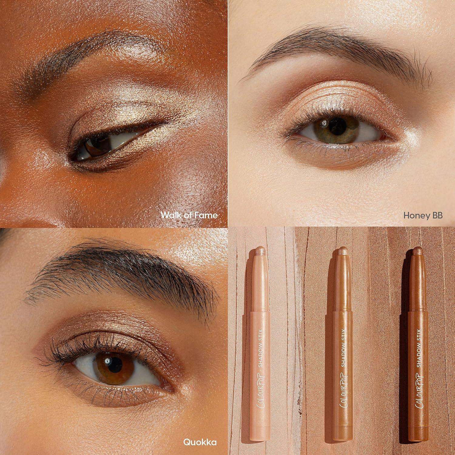 image:imageColourPop The Classics Shadow Stix Makeup Kit Matte Shimmer Eyeshadow Make Up Set Black Silver amp White Cream Eyeshadow Sticks with HighPigment amp Metallic Finishes 3 CountChampagne
