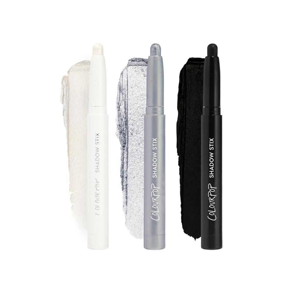 image:imageColourPop The Classics Shadow Stix Makeup Kit Matte Shimmer Eyeshadow Make Up Set Black Silver amp White Cream Eyeshadow Sticks with HighPigment amp Metallic Finishes 3 CountThe Classics