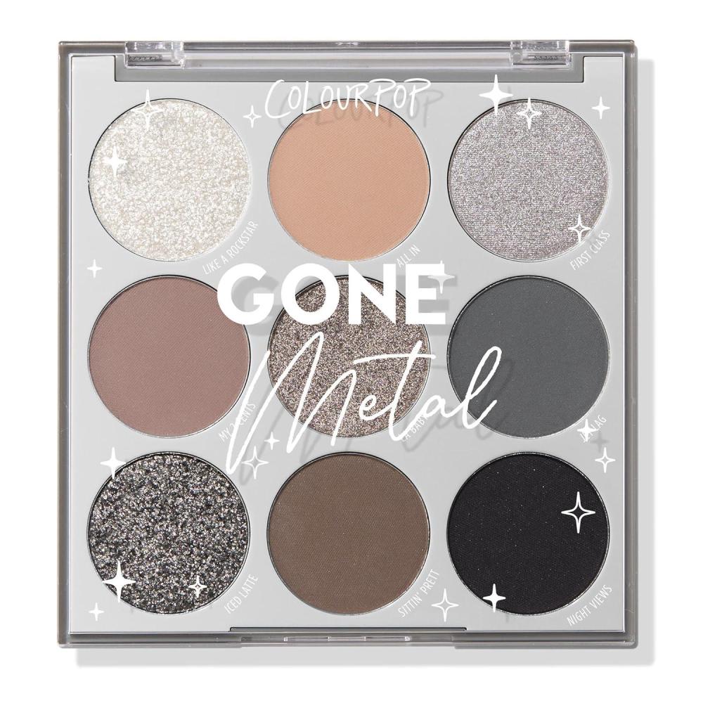 image:imageColourPop Silver Lining Eyeshadow Palette Cool Toned Silver Grey White amp Black Eyeshadow Palette with Matte amp Glitter Finishes HighPigment Smokey Eye Makeup with Longwear Formula 03 ozGone Metal