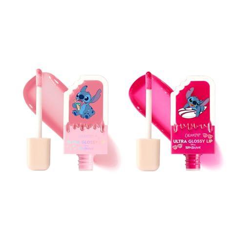 image:imageColourPop x Stitch Ultra Glossy Lip Gloss Duo  Hydrating High Shine Non Sticky Lip Gloss Set with Hyaluronic Acid Kakadu Plum amp Cherry Oil  Sheer Pink amp Hot Pink 2 Pack